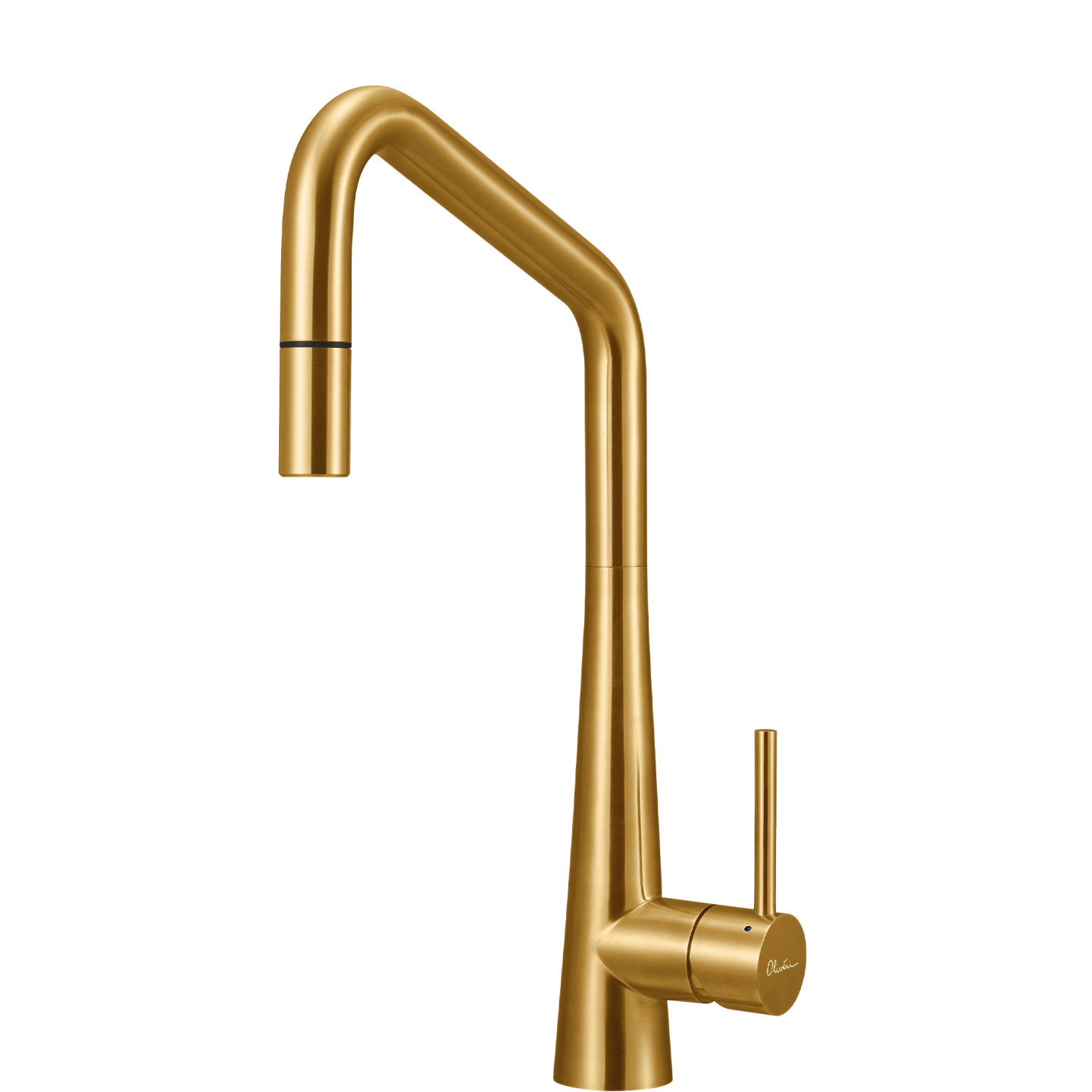 Essente Stainless Steel Square Goose Neck Pull Out Mixer Brushed Gold