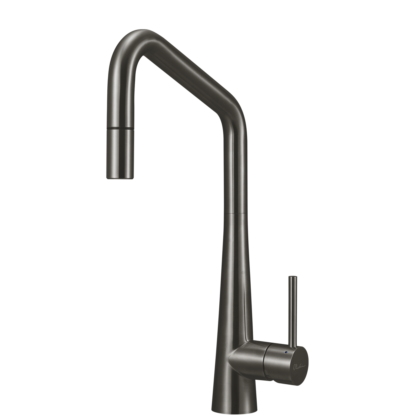 Essente Stainless Steel Square Goose Neck Pull Out Mixer Gunmetal