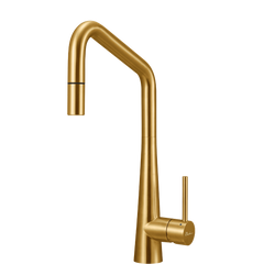 Essente 316 Stainless Steel Square Goose Neck Pull Out Mixer Lead Free Brushed Gold