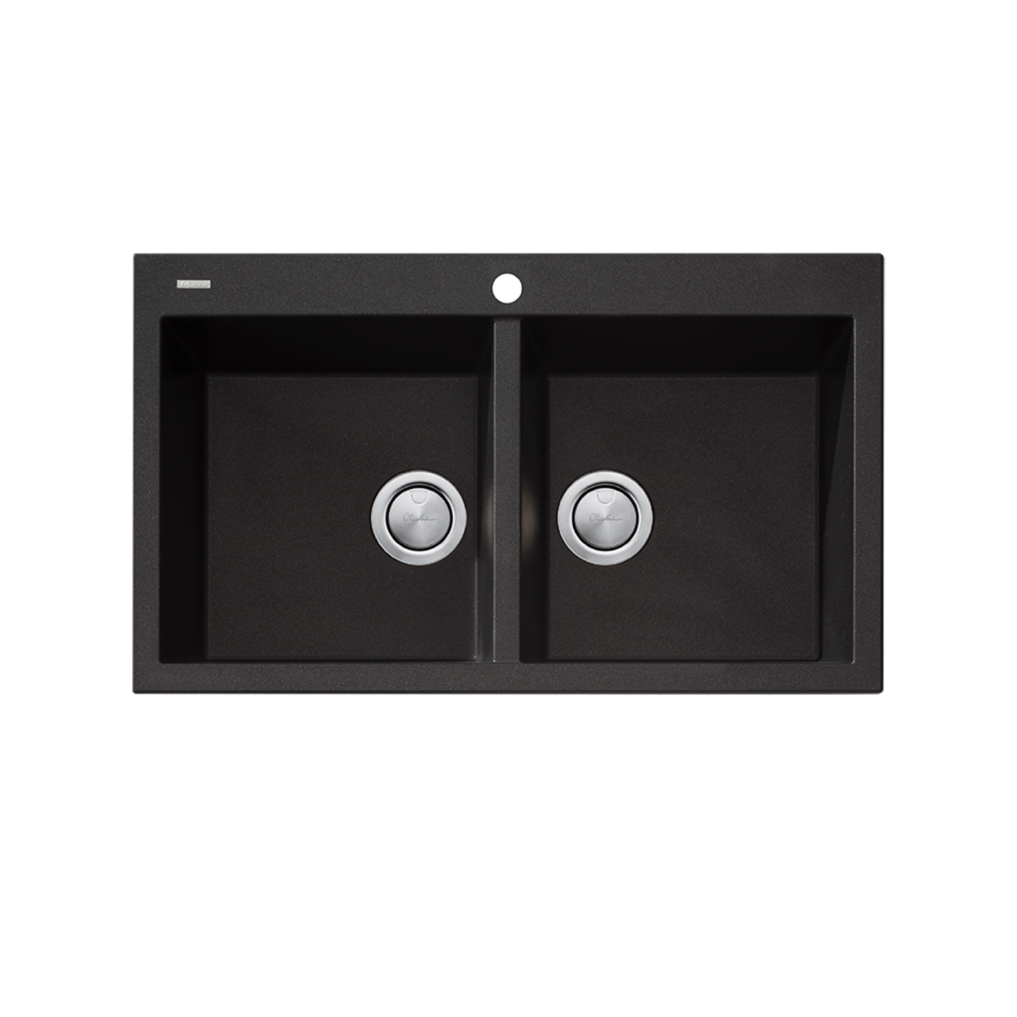 Santorini Double Bowl Topmount Sink Black