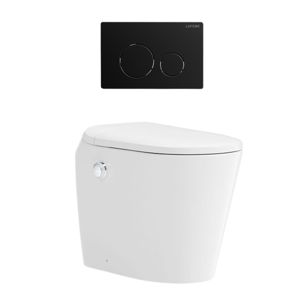 Lafeme Autolux Inwall Cistern Floor Pan Smart Toilet With Matte Black Flush Plate