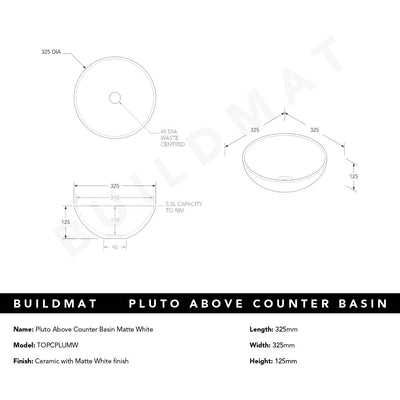 Pluto Above Counter Basin Matte White