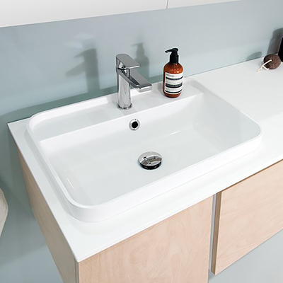 Miya Semi Inset 750 Basin Gloss White