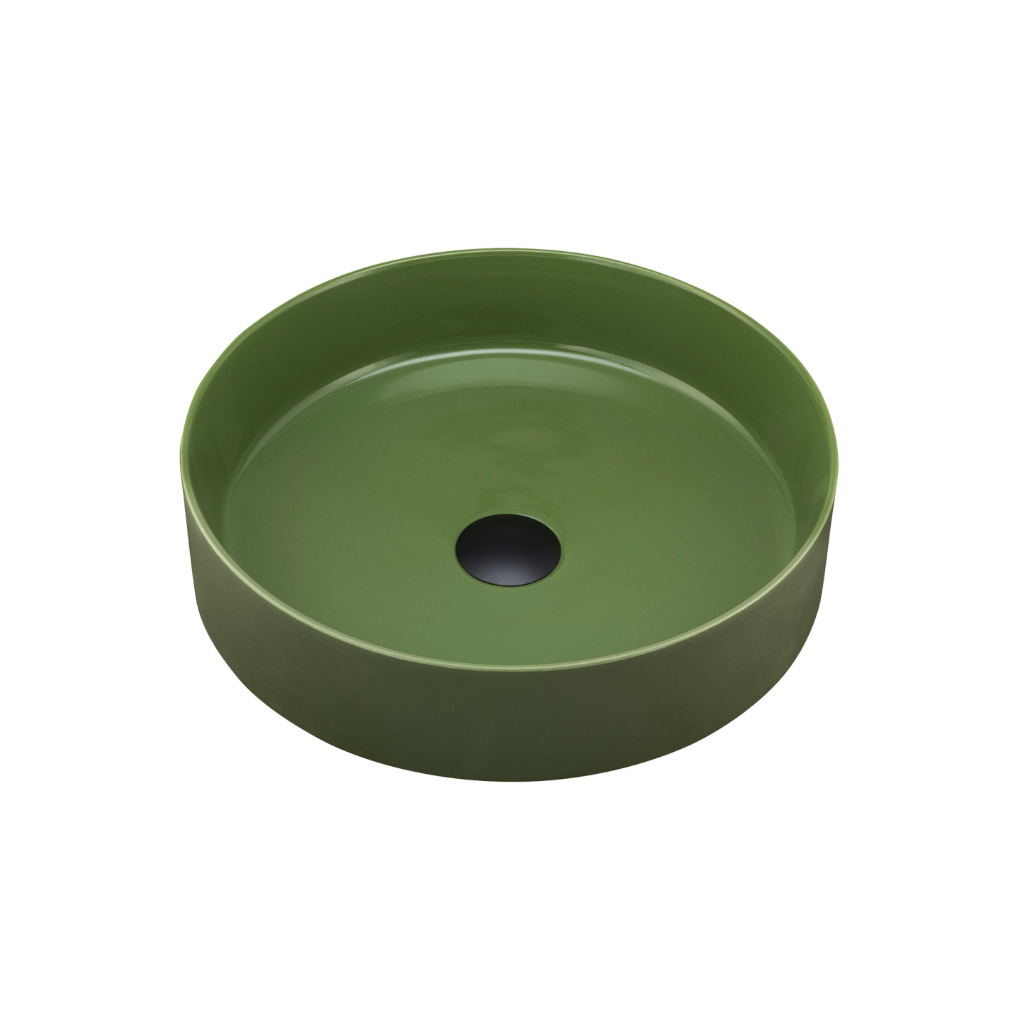 Terzofoco Short Circular Counter Top Basin Olive Green