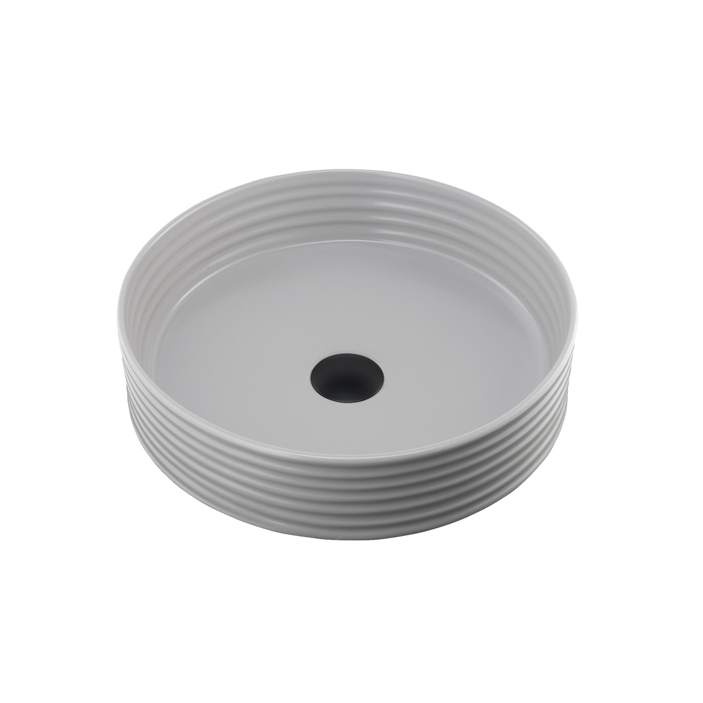 Terzofoco Ribbed Short Circular Counter Top Basin Grey