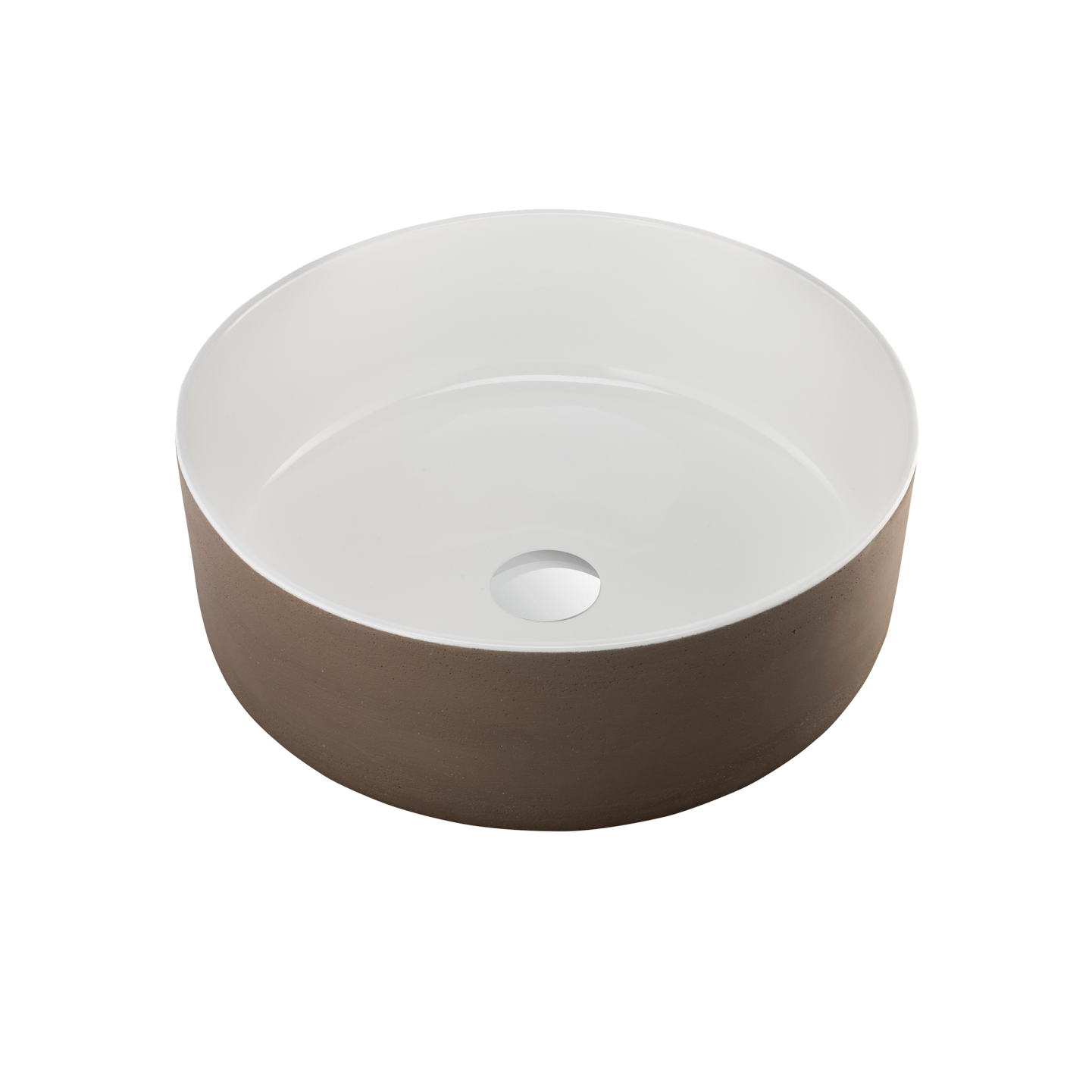 Terzofoco Natural Earth And Circular Counter Top Basin White