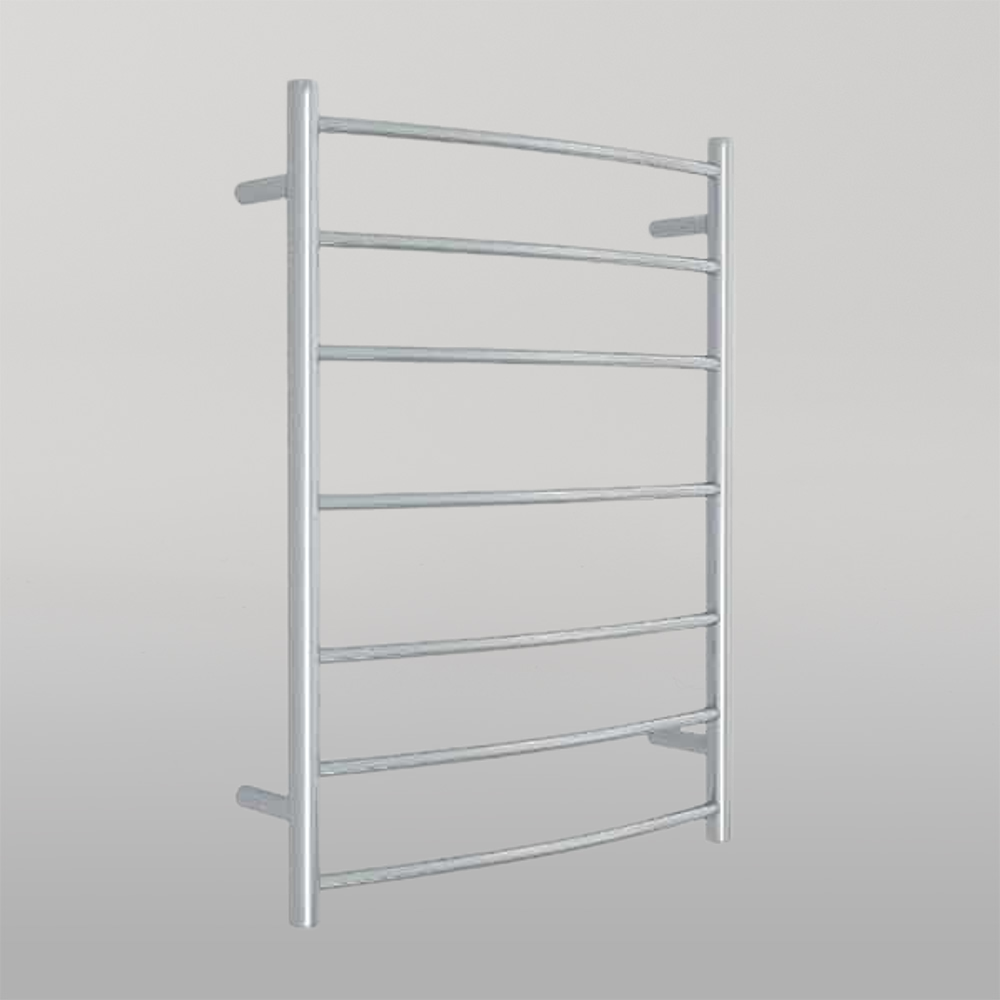 Curved Round Budget Ladder Heated Towel Rail Polished Stainless Steel