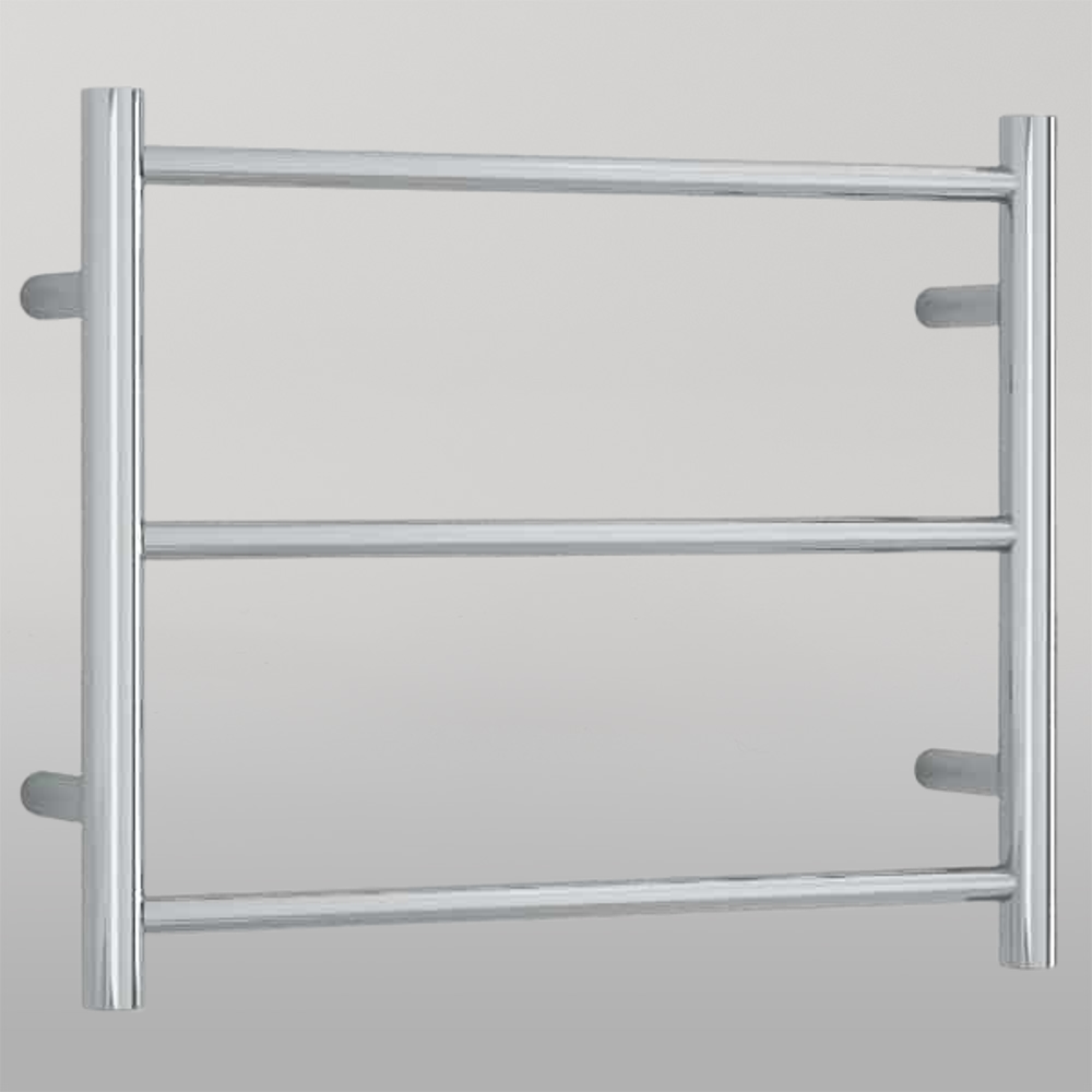 Straight Round Budget Heated Towel Rail Polished Stainless Steel