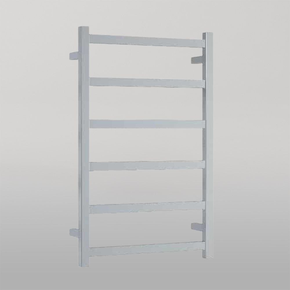 Straight Square Budget Heated Towel Rail Polished Stainless Steel