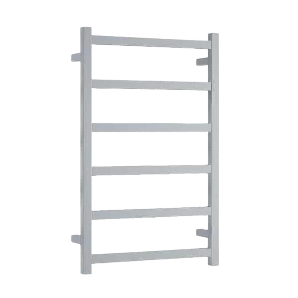 Straight Square Budget Heated Towel Rail Polished Stainless Steel