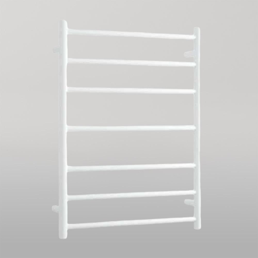 Round Ladder Heated Towel Rail Satin White