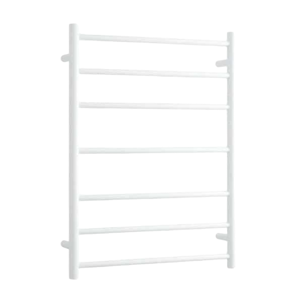 Round Ladder Heated Towel Rail Satin White