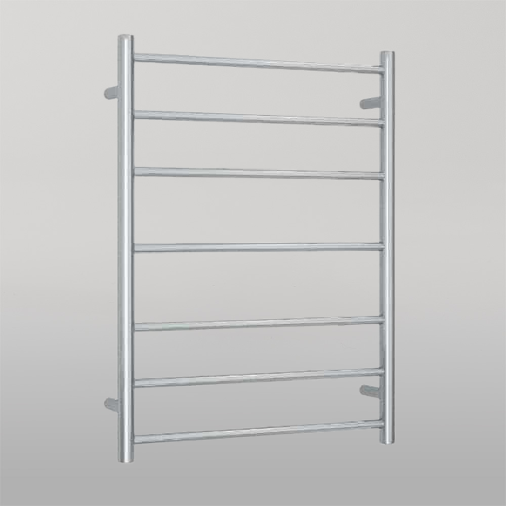 Straight Round Budget Ladder Heated Towel Rail  600mm Polished Stainless Steel BS44M