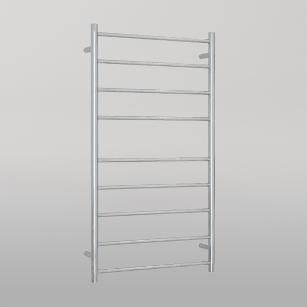 Straight Round Budget Ladder Heated Towel Rail  600mm Polished Stainless Steel BS46M