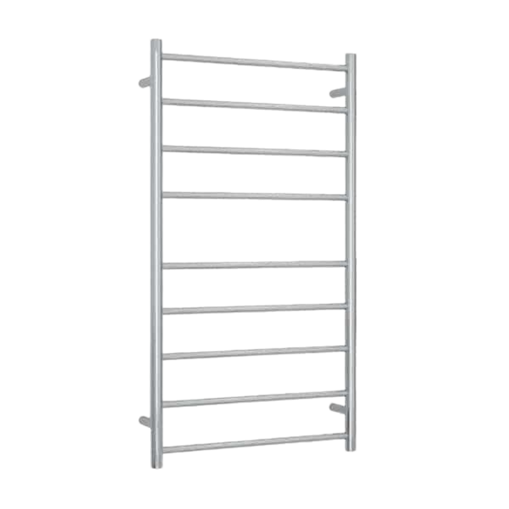 Straight Round Budget Ladder Heated Towel Rail  600mm Polished Stainless Steel BS46M