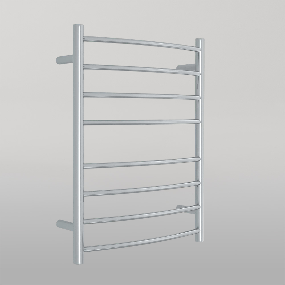 Curved Round Ladder Heated Towel Rail 530mm Polished Stainless Steel