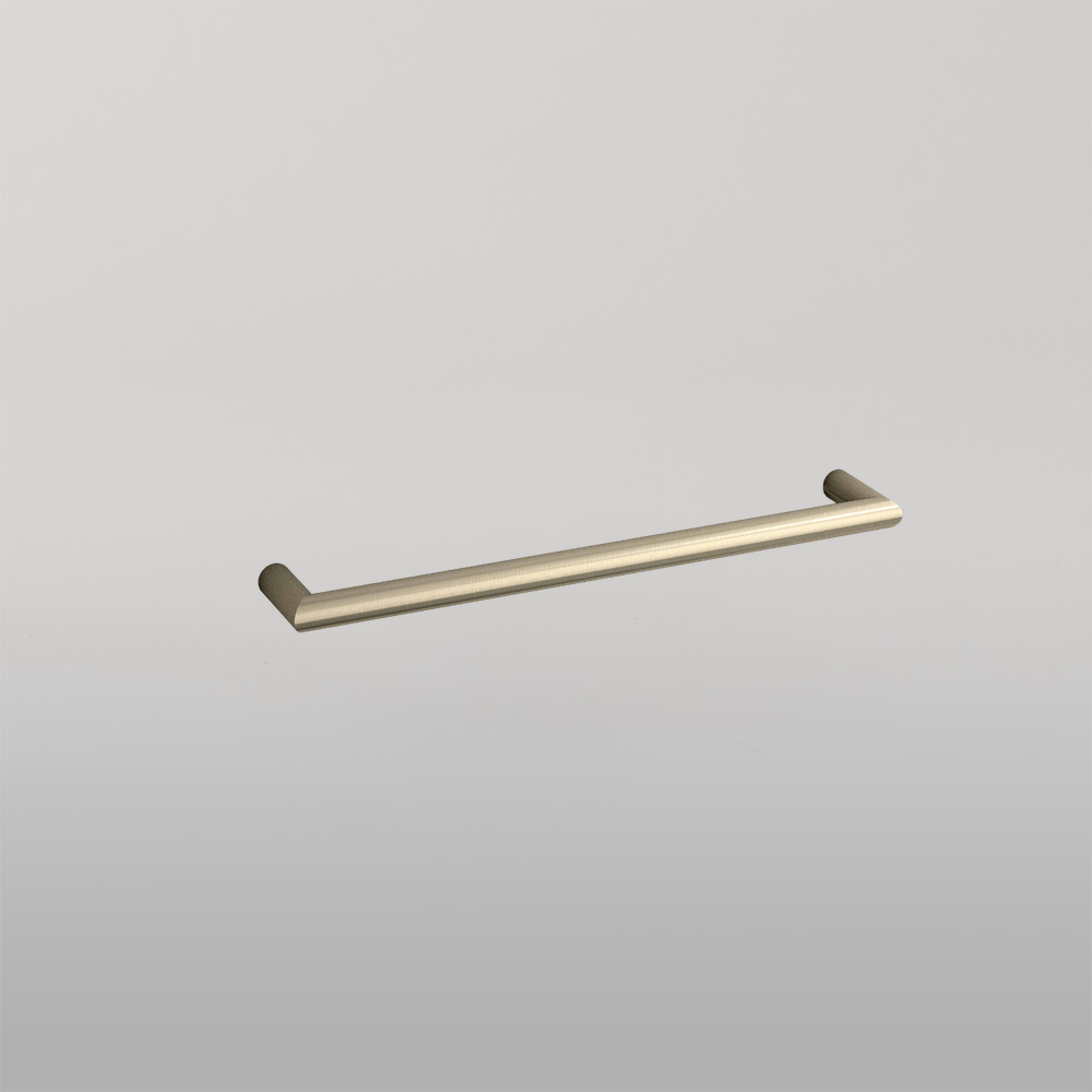 Round Single Bar Heated Towel Rail Brushed Nickel