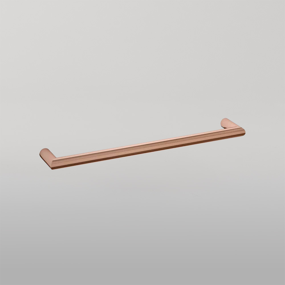 Round Single Bar Heated Towel Rail Rose Gold