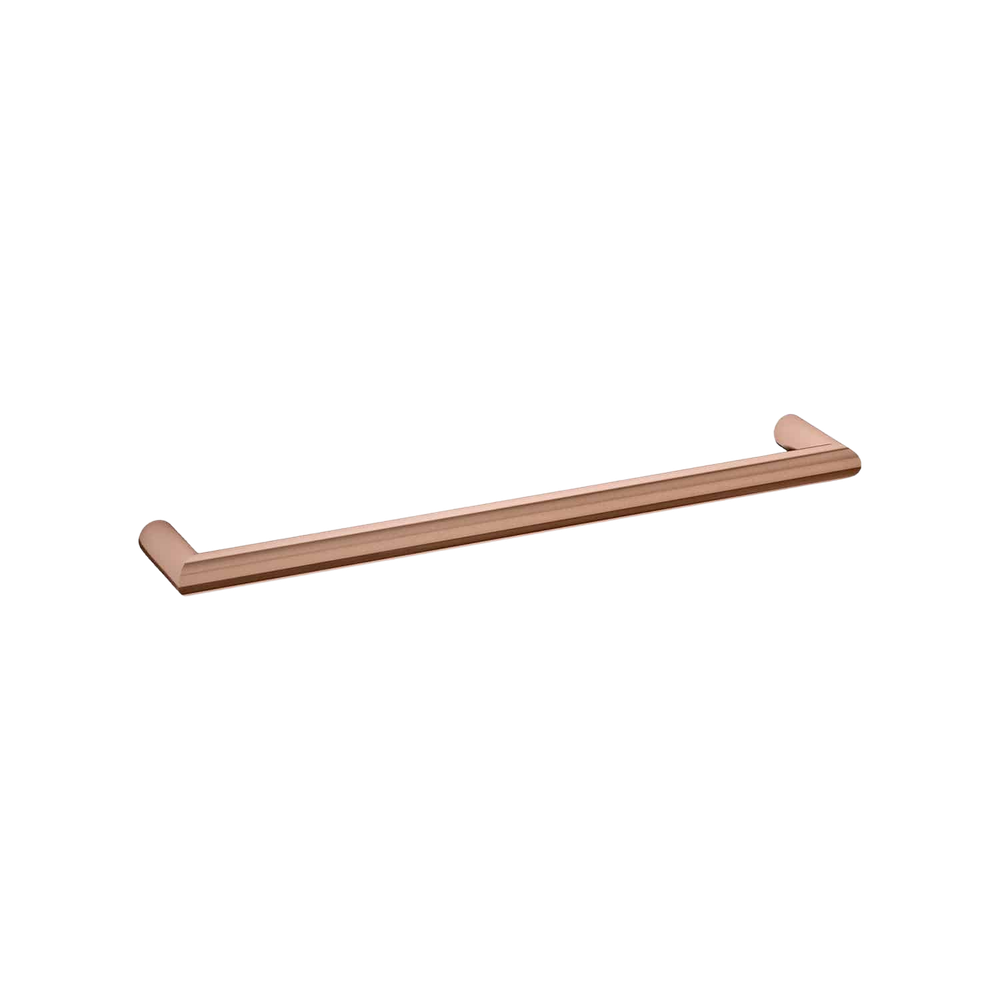 Round Single Bar Heated Towel Rail Rose Gold