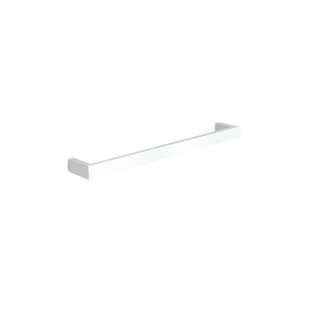 Square Single Bar Heated Towel Rail Satin White