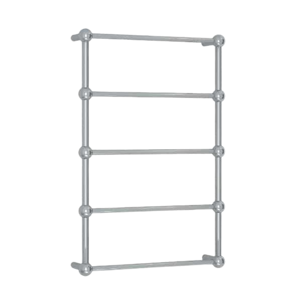 Straight Round Heritage Ladder Heated Towel Rail Polished Stainless Steel