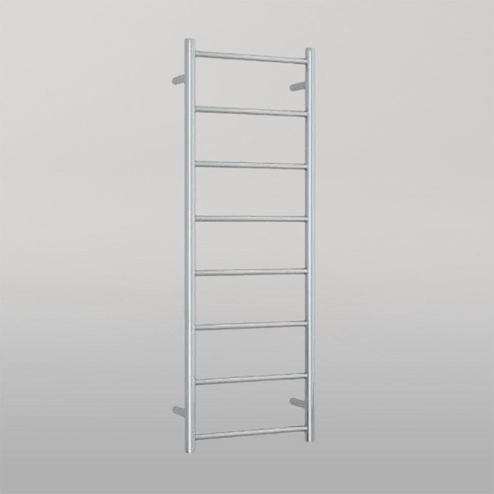 Straight Round Stainless Ladder Heated Towel Rail Polished Stainless Steel