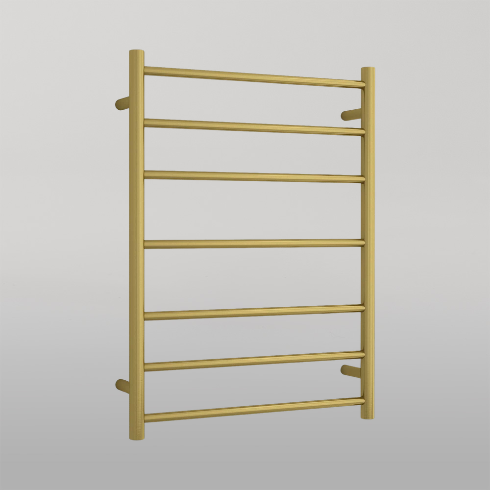 Round Ladder Heated Towel Rail Brushed Gold