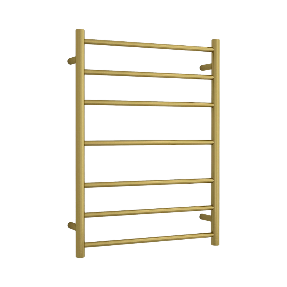 Round Ladder Heated Towel Rail Brushed Gold