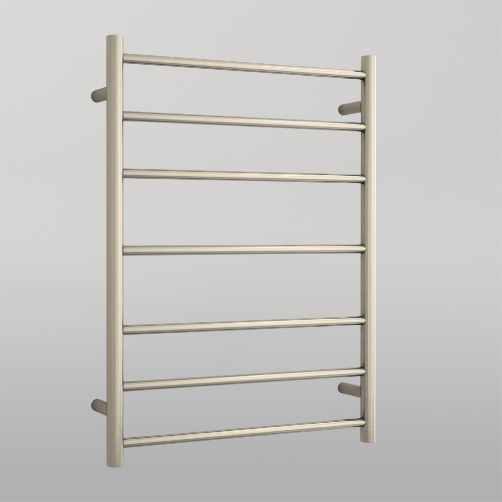 Round Ladder Heated Towel Rail Brushed Nickel