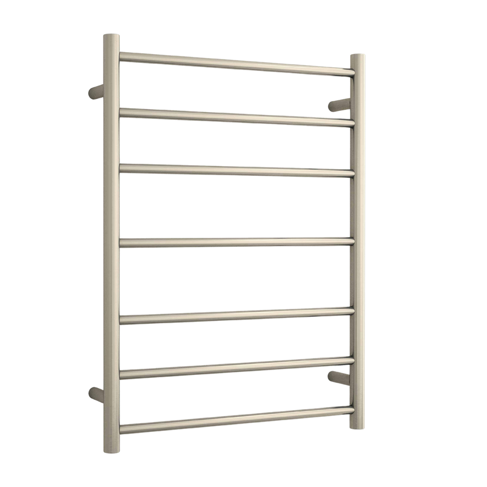 Round Ladder Heated Towel Rail Brushed Nickel