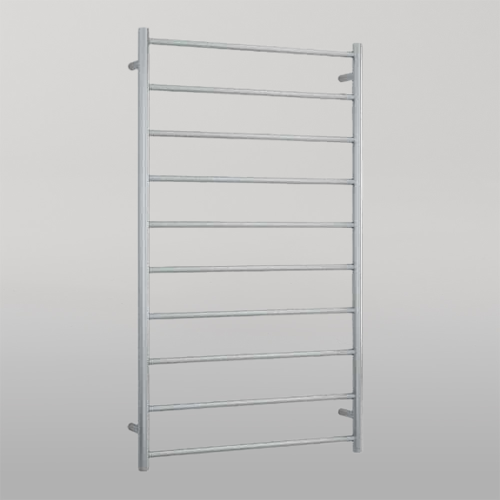 Brushed Straight Round Ladder Heated Towel Rail  700mm Brushed Stainless Steel