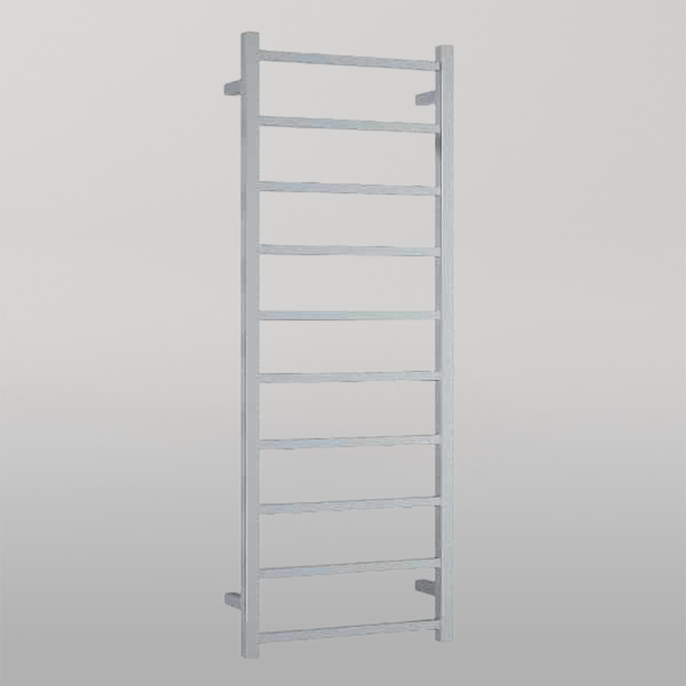 Straight Square Ladder Heated Towel Rail 450mm Polished Stainless Steel