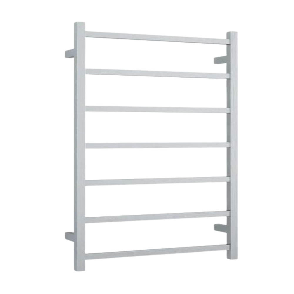 Brushed Straight Square Ladder Heated Towel Rail Brushed Stainless Steel