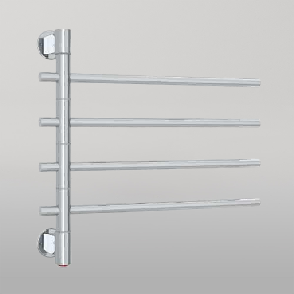 Straight Round Swivel Heated Towel Rail 600mm Polished Stainless Steel