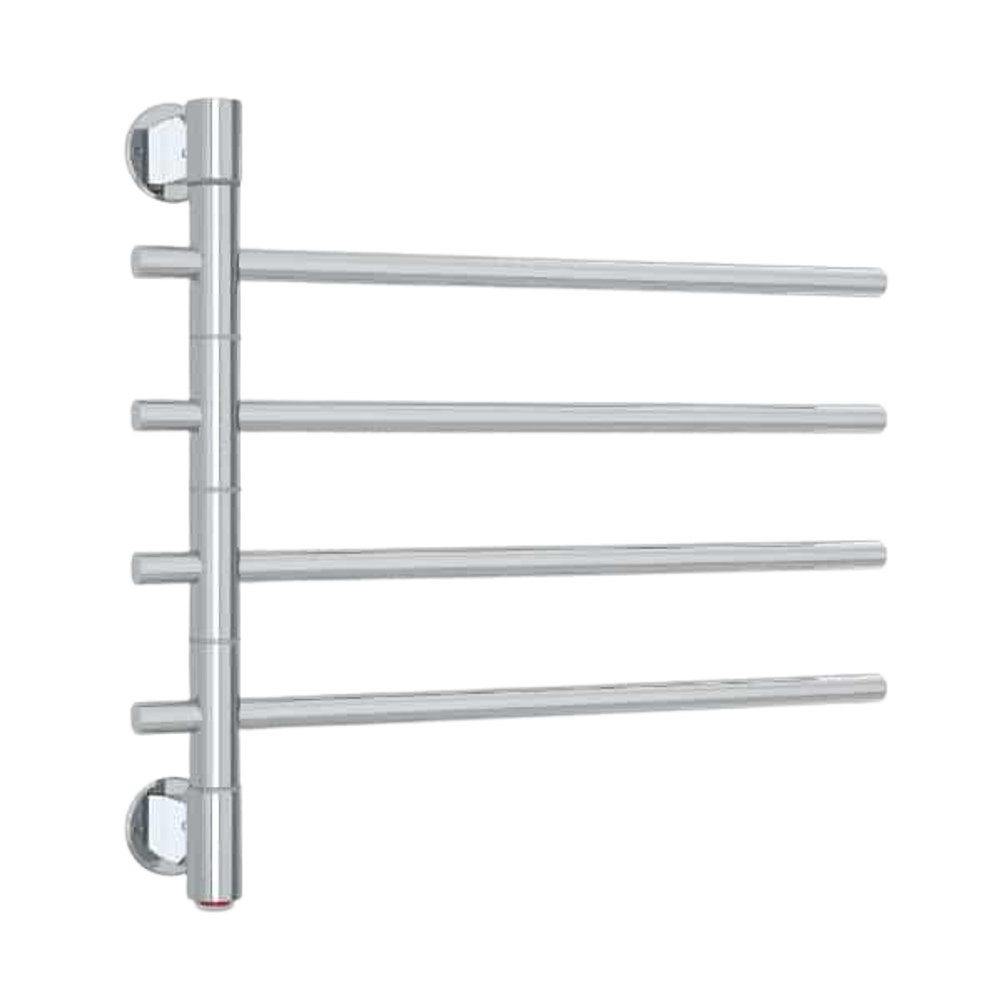 Straight Round Swivel Heated Towel Rail 600mm Polished Stainless Steel