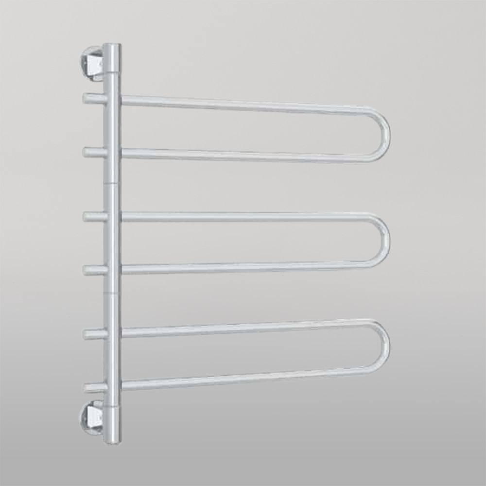 Straight Round Swivel Heated Towel Rail 675mm Polished Stainless Steel