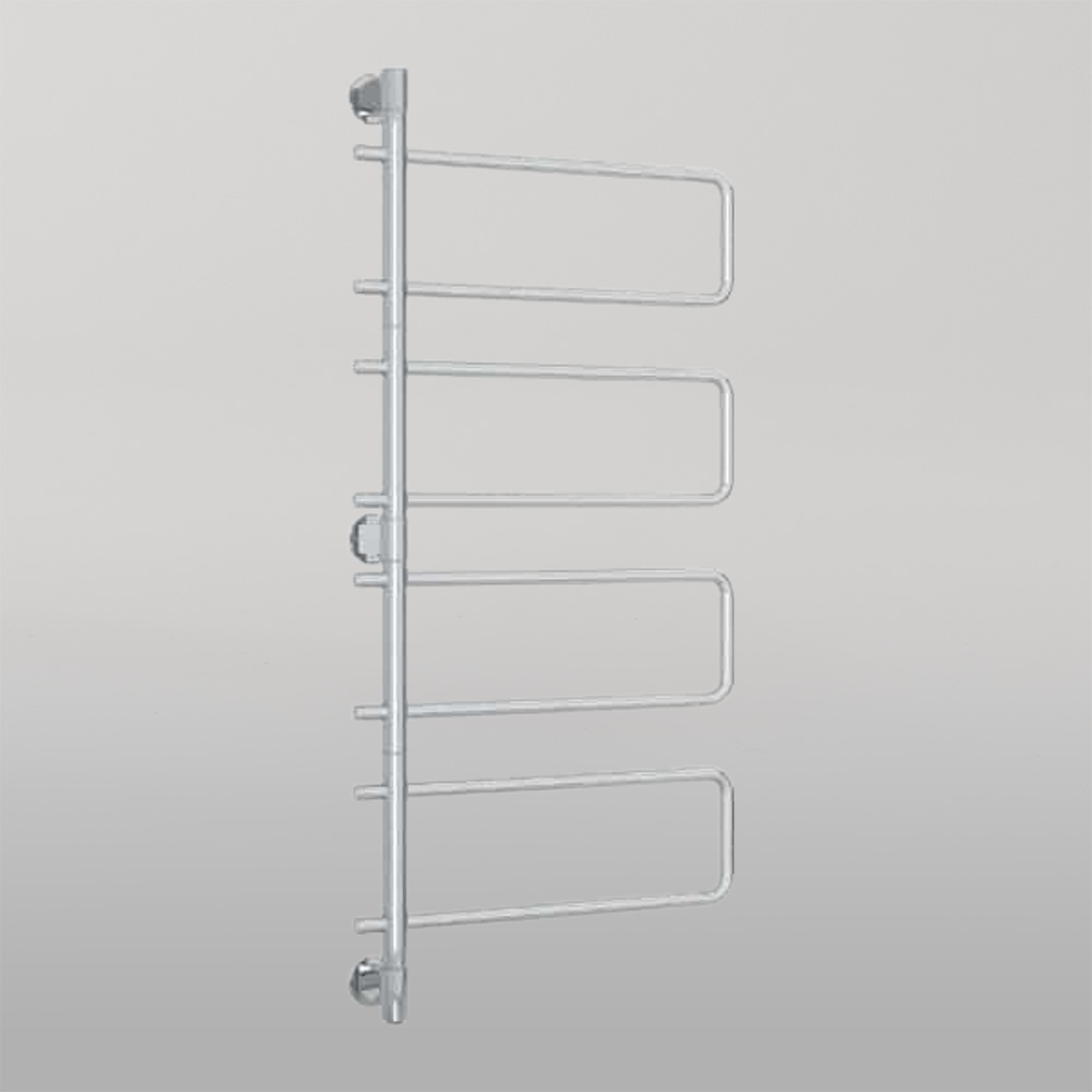 Straight Round Swivel Heated Towel Rail 570mm Polished Stainless Steel