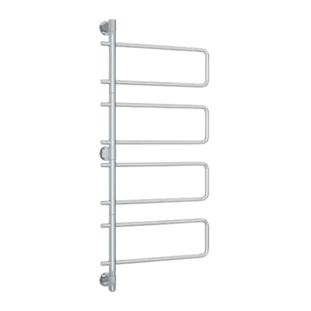 Straight Round Swivel Heated Towel Rail 570mm Polished Stainless Steel