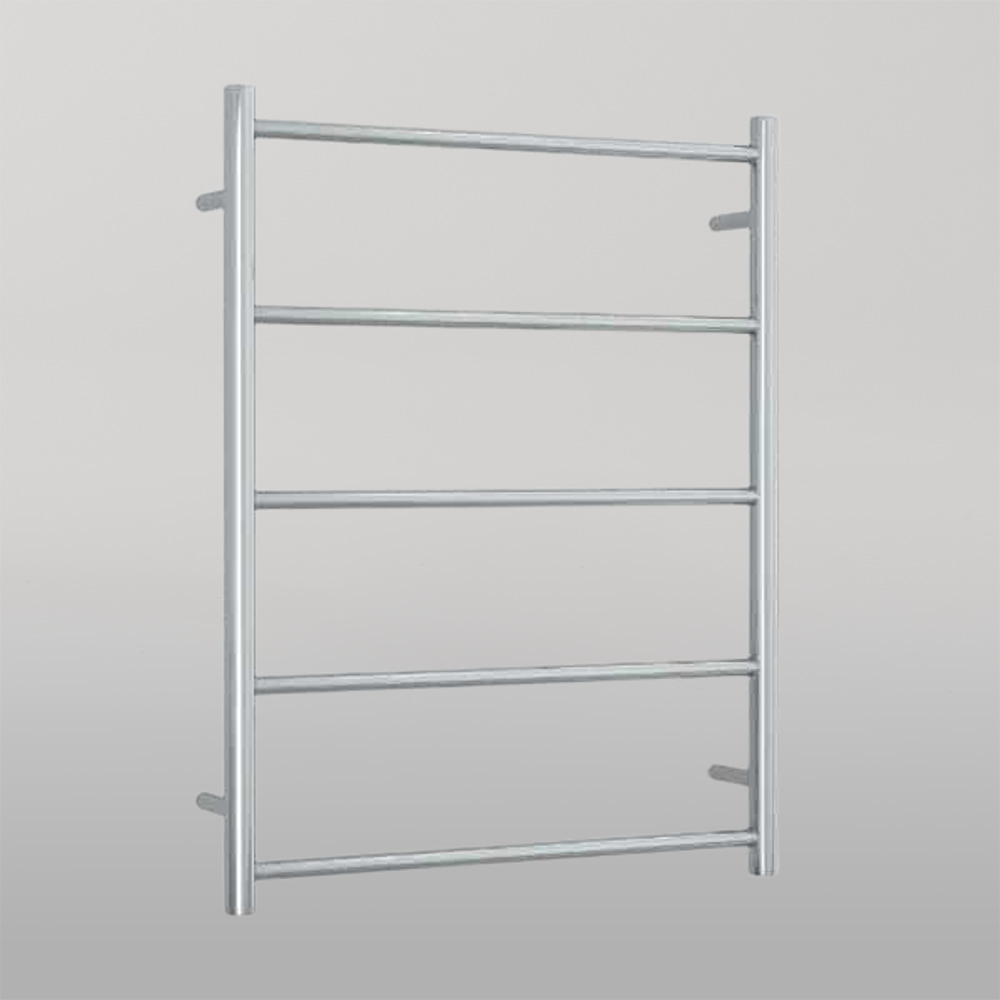 Straight Round Non-Heated Ladder Towel Rail Polished Stainless Steel