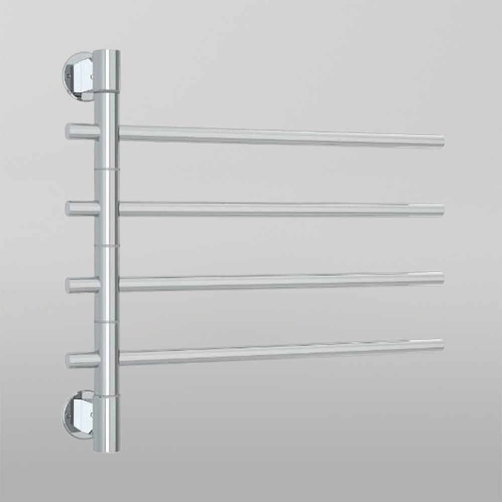 Straight Round Swivel Non-Heated Towel Rail Polished Stainless Steel