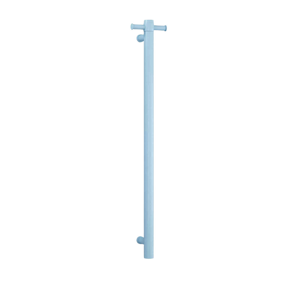 Horizon Blue Straight Round Vertical Single Heated Towel Rail Horizon Blue Pastel