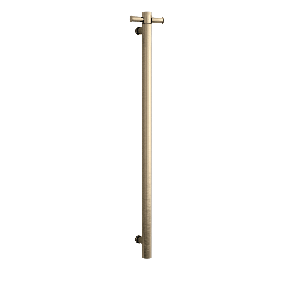 Brushed Brass 240Volt Vertical Single Heated Rail Brushed Brass PVD