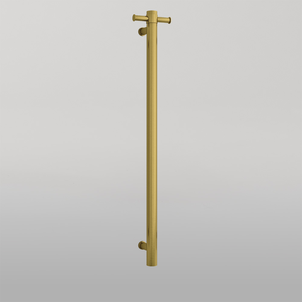 Brushed Gold 240Volt Vertical Single Heated Rail Brushed Gold PVD