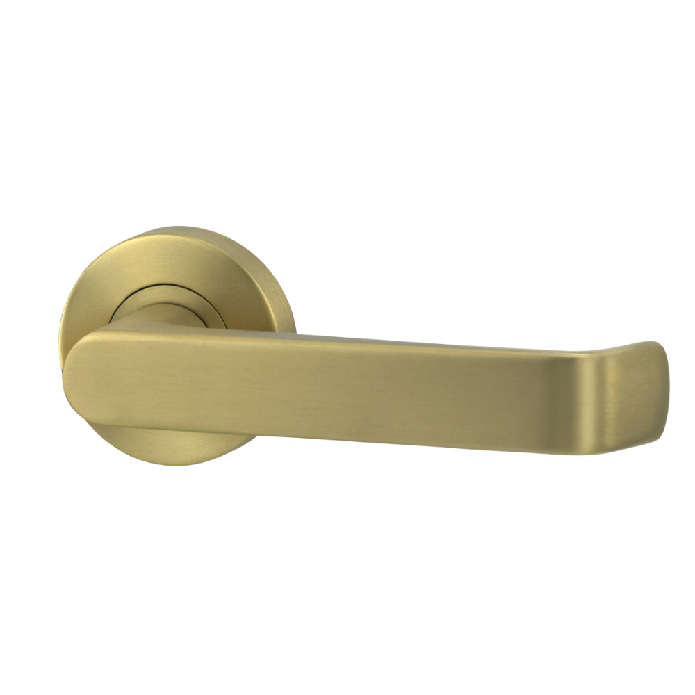 Lockwood Vivid Lever V1 Passage Set with Latch Satin Brass