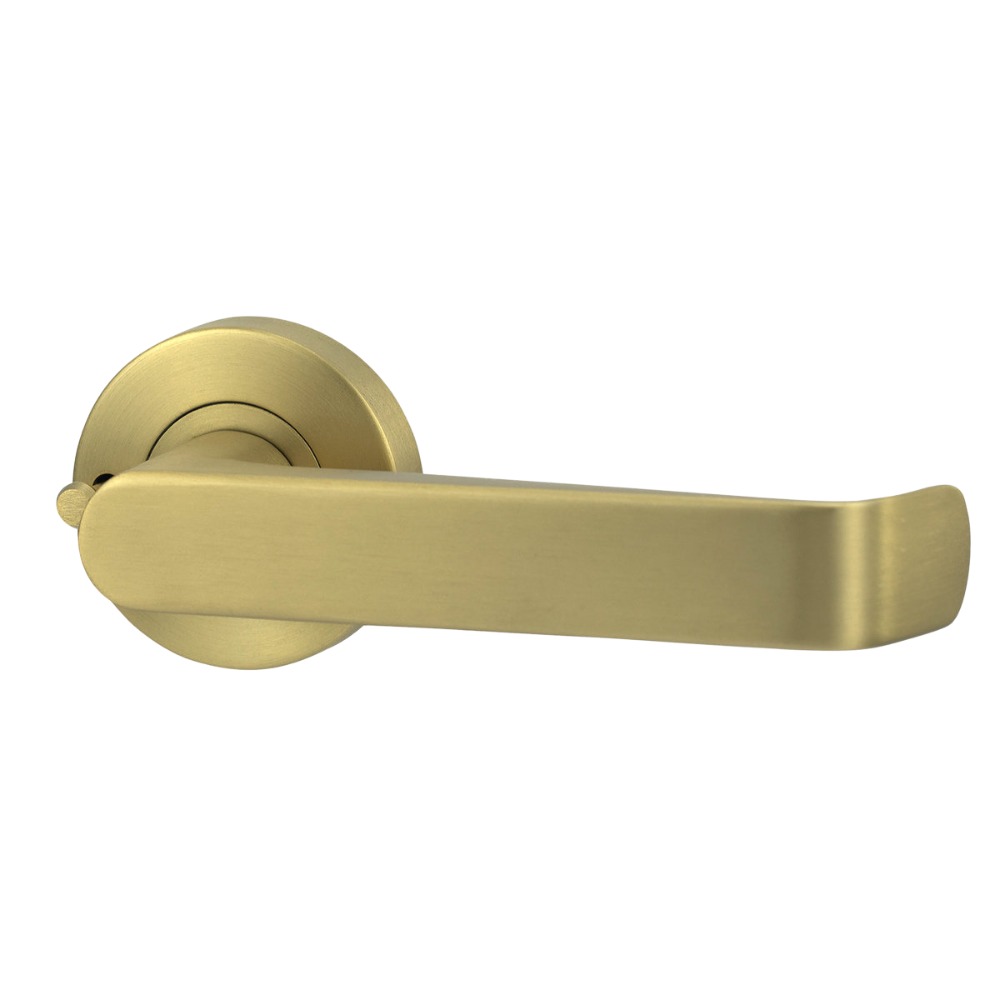 Lockwood Vivid Lever V1 Privacy Set with Latch Satin Brass