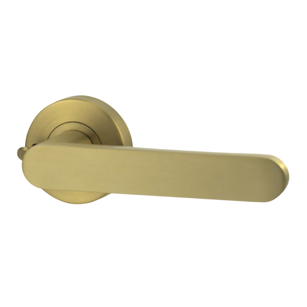 Lockwood Vivid Lever V3 Privacy Set with Latch Satin Brass