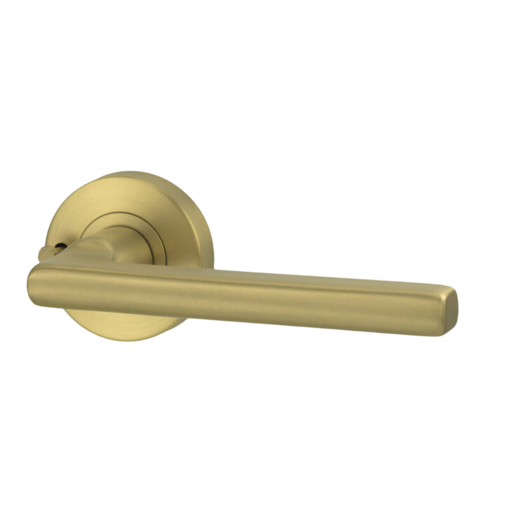 Lockwood Vivid Lever V4 Privacy Set with Latch Satin Brass