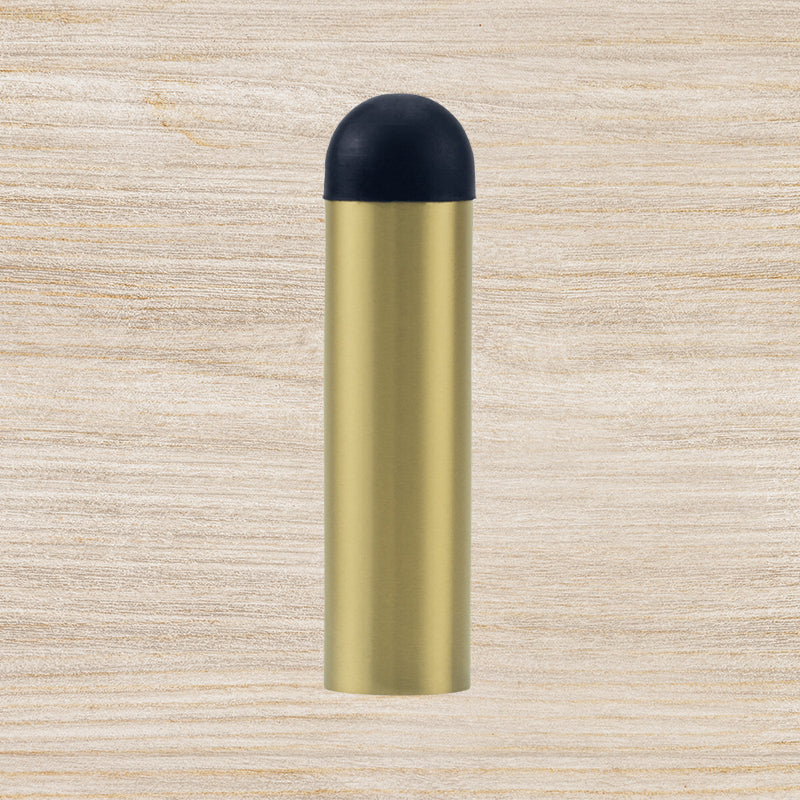 Lockwood Long Cigar Shape Door Stop Satin Brass