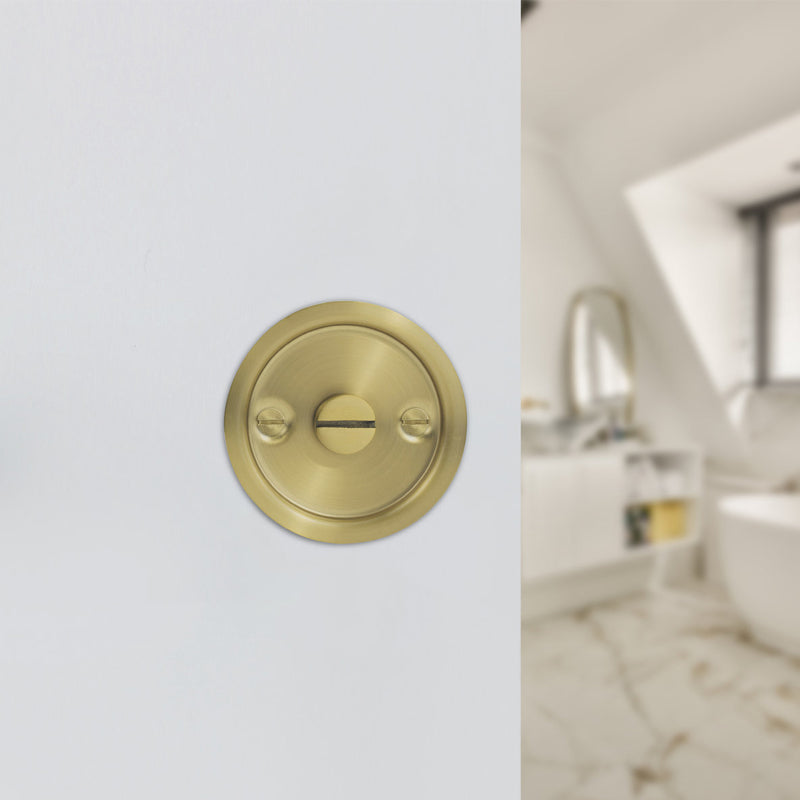 Lockwood Vivid Cavity Slider Privacy Set Satin Brass