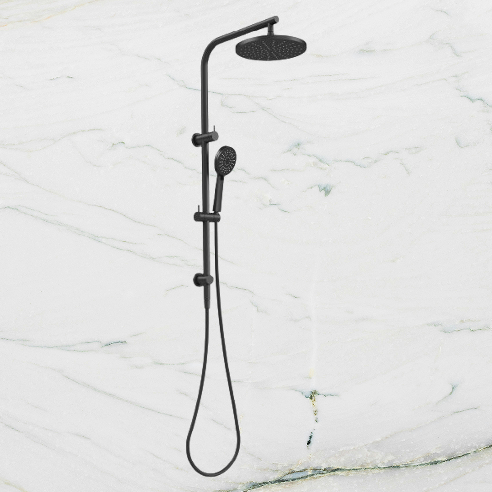 Vivid Slimline Twin Shower Matte Black